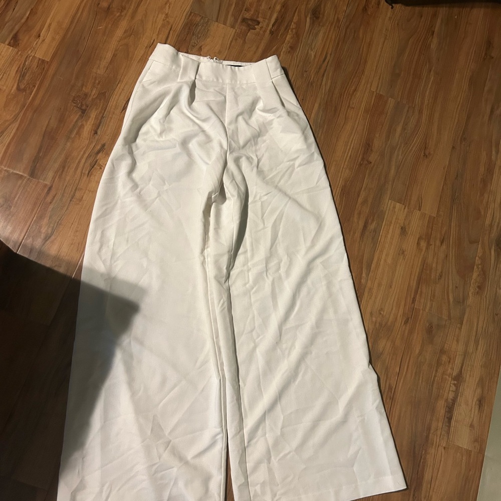Elegant White Wide-Leg Pants